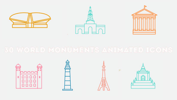 World Monuments Animated - VideoHive 10327282