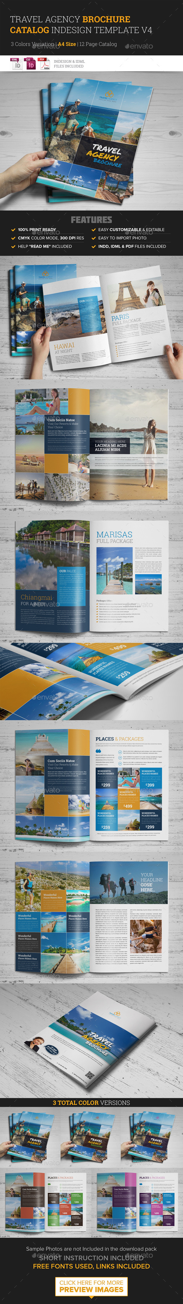 Travel Agency Brochure Catalog InDesign Template 4 - Corporate Brochures