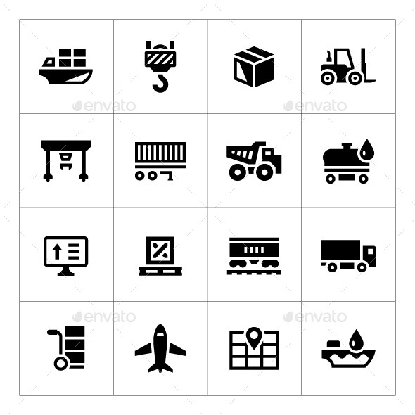 Set Icons of Logistic - Man-made objects Objects