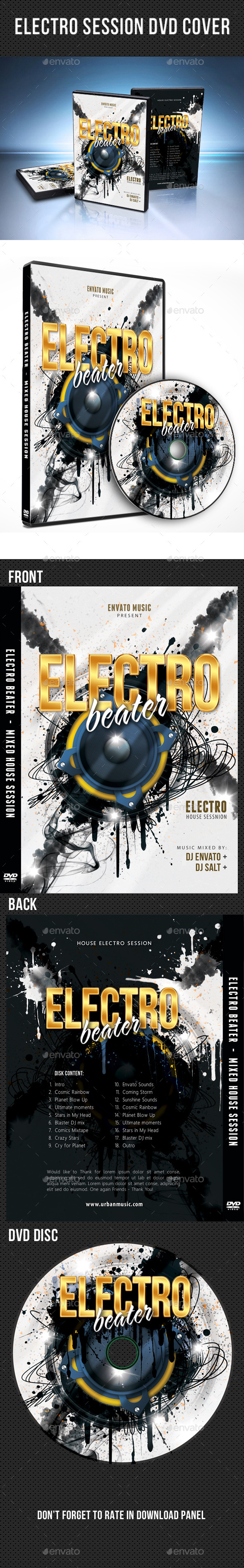 Electro Session DVD Cover Template V02 - CD & DVD Artwork Print Templates