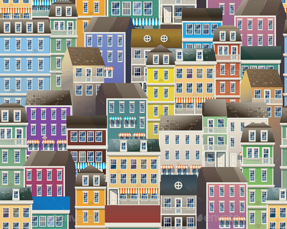 Seamless Old Town - Buildings Objects