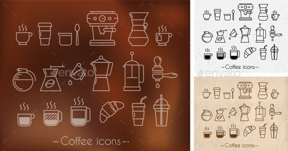 Coffee theme icons - Food Objects