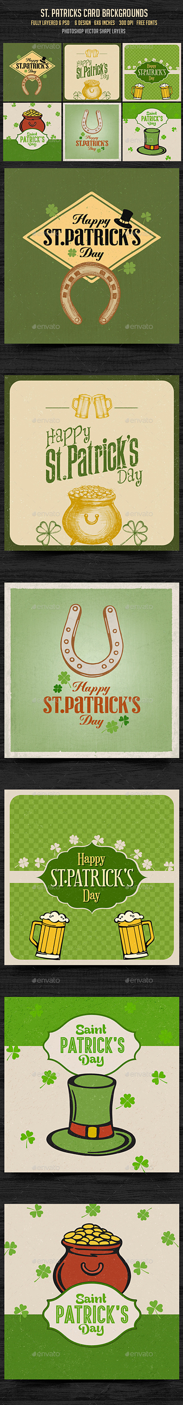 St. Patrick's Day Card Backgrounds - Backgrounds Graphics