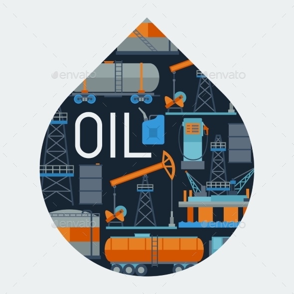 Industrial Background Design with Oil - Industries Business