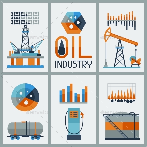 Industrial Infographic Design with Oil - Industries Business