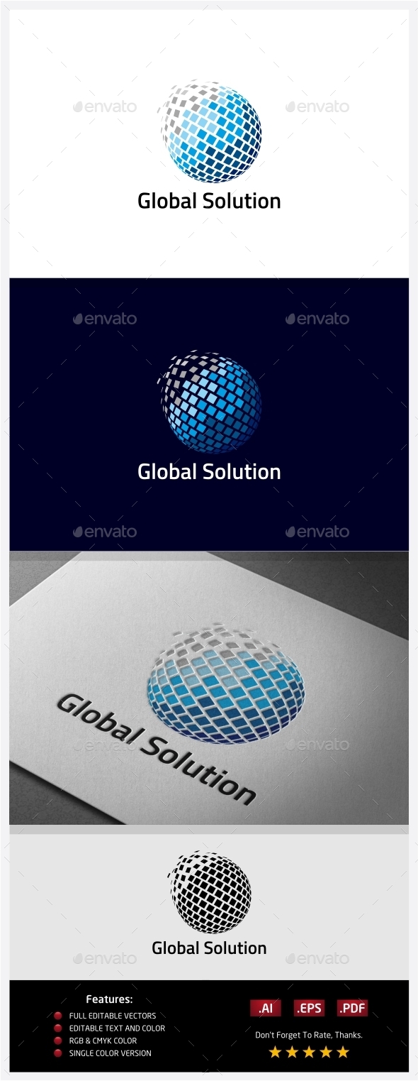Global Solution Logo - 3d Abstract