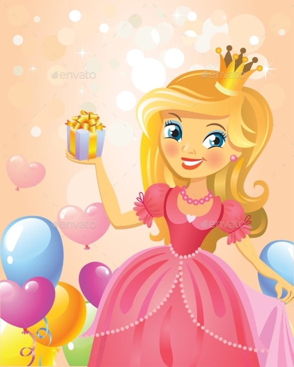 Happy Birthday Princess Greeting Card - Birthdays Seasons/Holidays