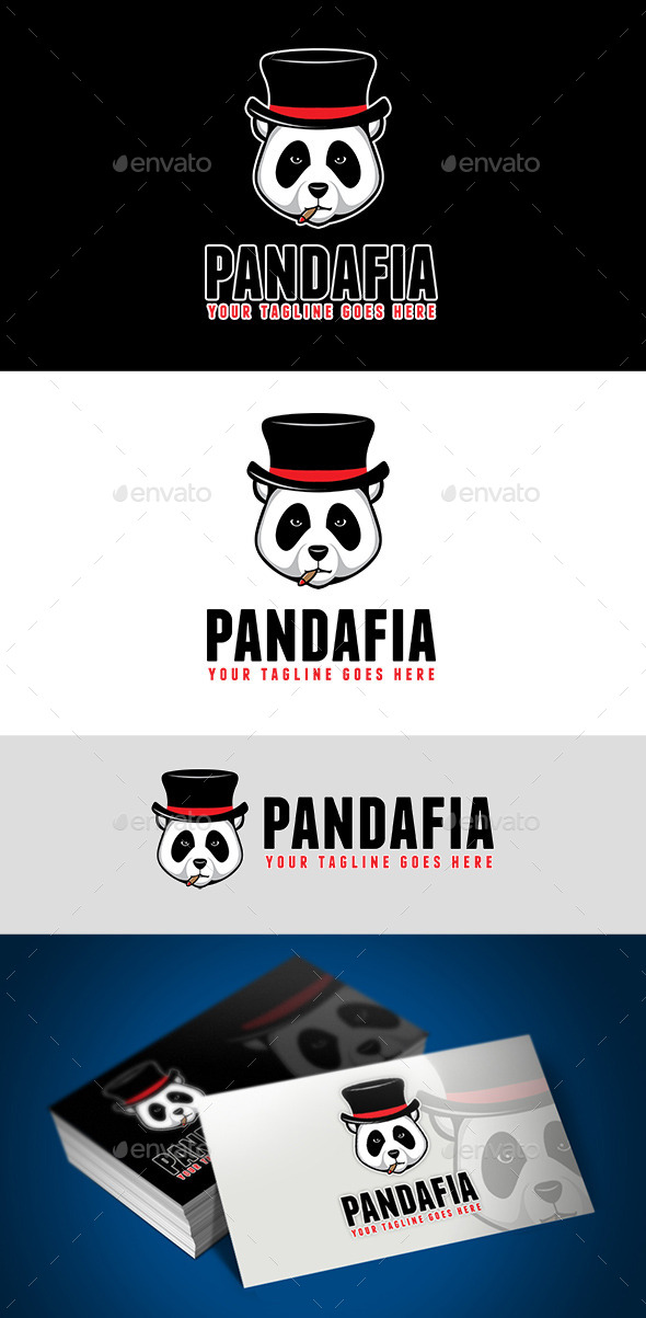 Panda Mafia Logo - Animals Logo Templates