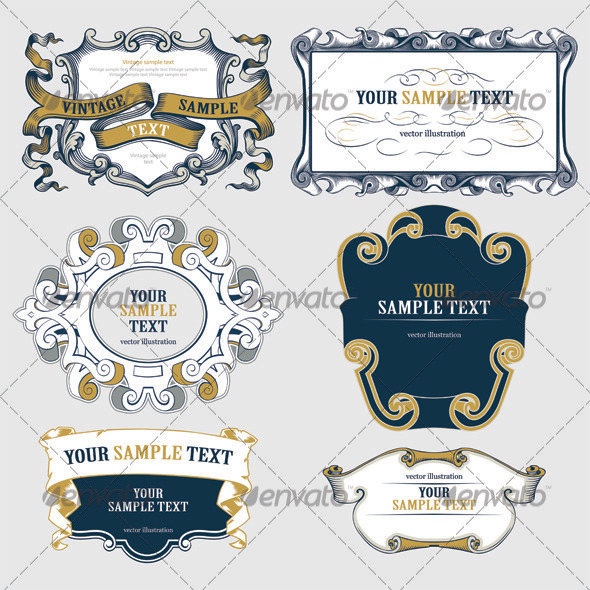 Vector Banners and Borders - Flourishes / Swirls Decorative