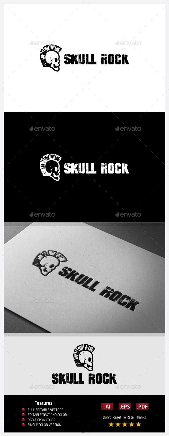 Skull Rocker Logo - Symbols Logo Templates