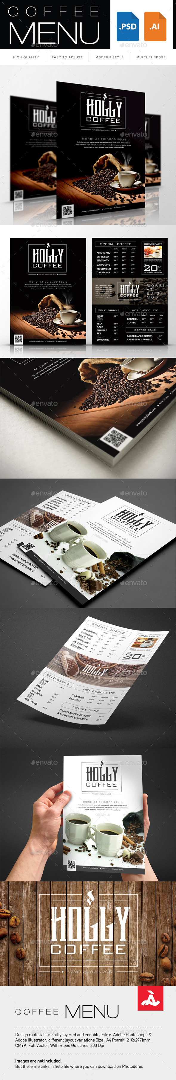 Coffee Menu Restaurant Flyers - Flyers Print Templates