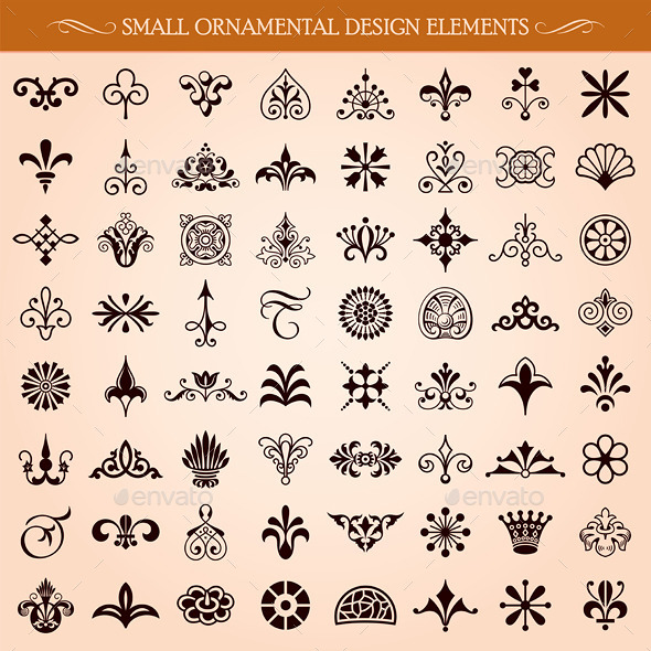 Small Ornamental Design Elements - Flourishes / Swirls Decorative