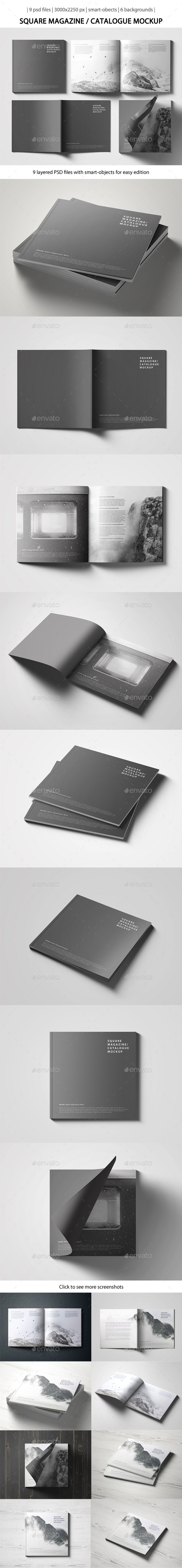 Square Magazine / Catalogue Mockup - Magazines Print