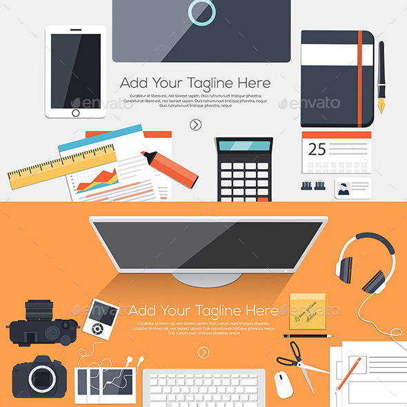 Flat Designed Banners - Concepts Business