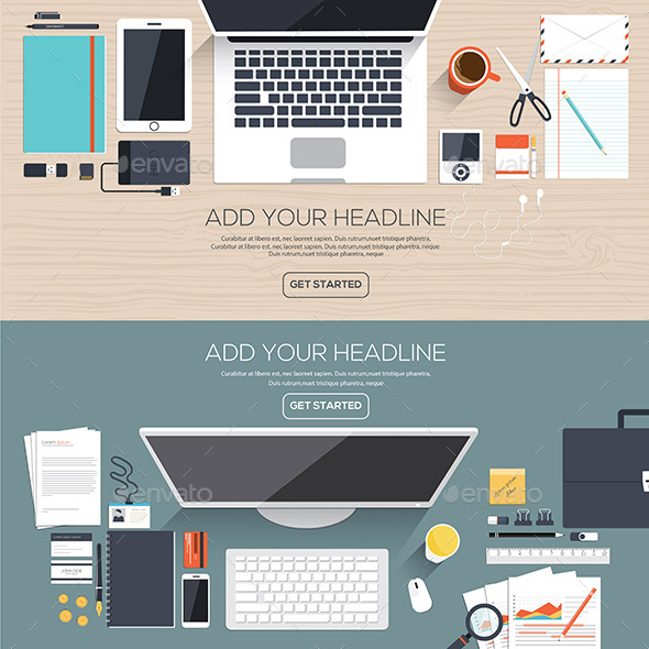 Flat Designed Banners - Concepts Business