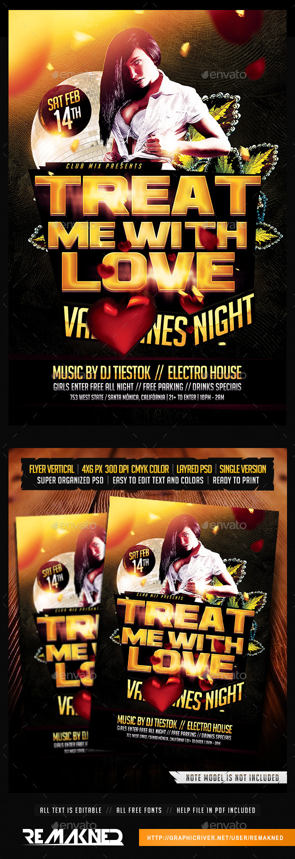 Treat Me With Love | Flyer Template PSD - Flyers Print Templates
