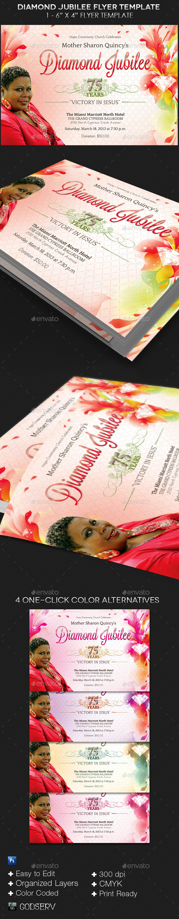 Diamond Jubilee Flyer Template - Church Flyers