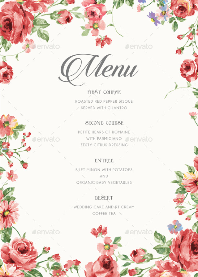 Rustic Floral Wedding Invitations by BNIMIT GraphicRiver