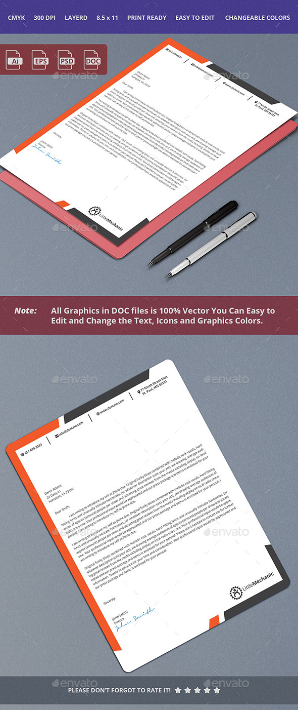 Corporate Letterhead Design - Stationery Print Templates