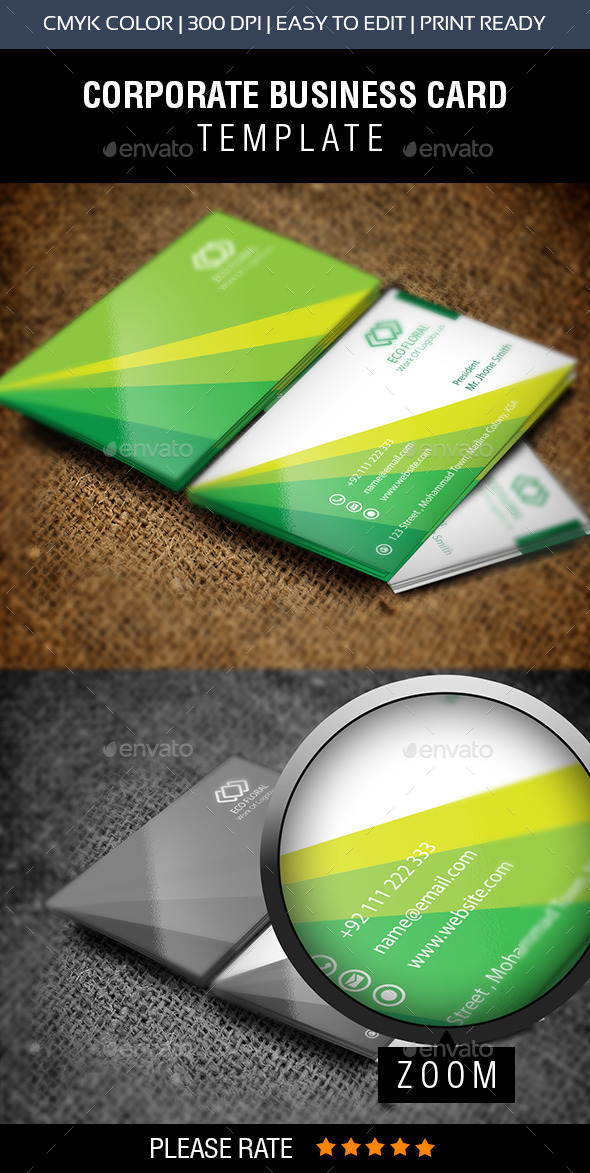 Green & Eco Fair Business Card - Corporate Business Cards