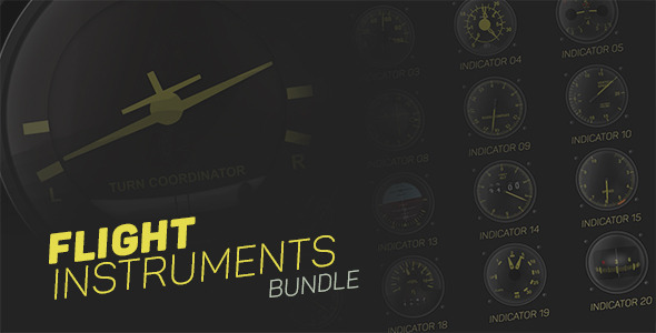 Flight Instruments Pack - VideoHive 10417462