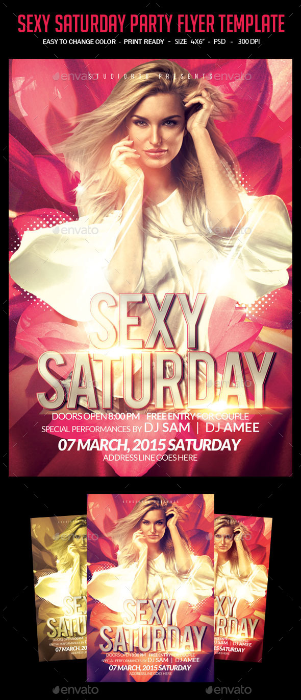 Sexy Saturday Party Flyer - Clubs & Parties Events
