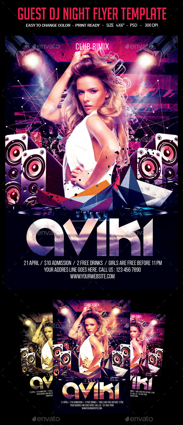 Guest Dj Night Flyer Template - Clubs & Parties Events