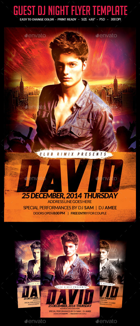 Guest Dj Night Flyer Template - Clubs & Parties Events
