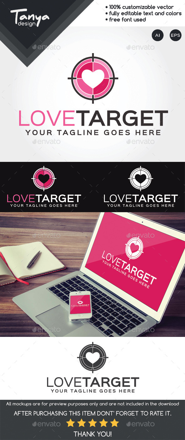 Love Target Logo Template - Symbols Logo Templates