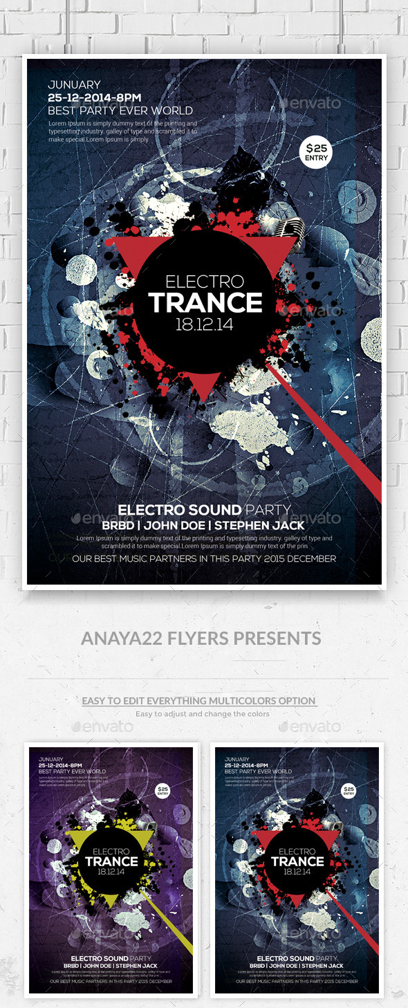 Minimal Abstract Flyer Templates - Clubs & Parties Events