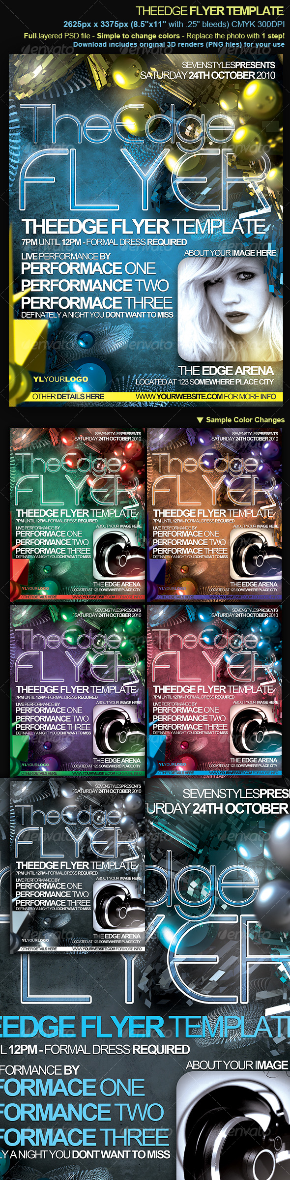 TheEdge Flyer/Poster Template - Clubs & Parties Events