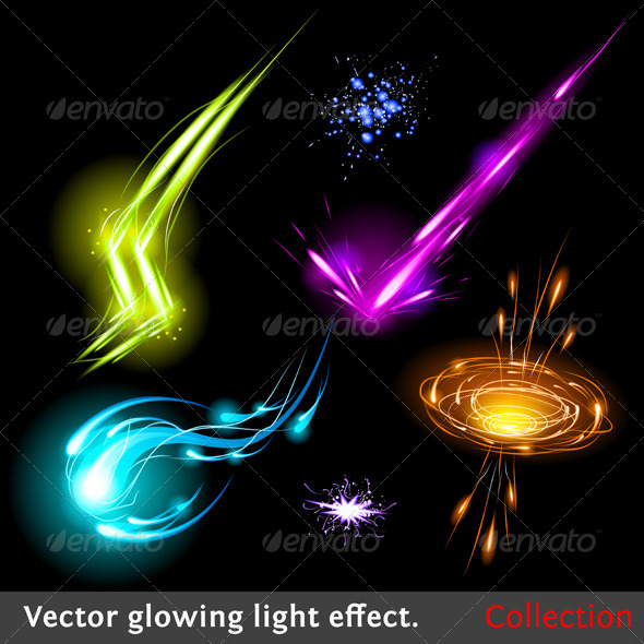 Vector light effects set - Decorative Symbols Decorative