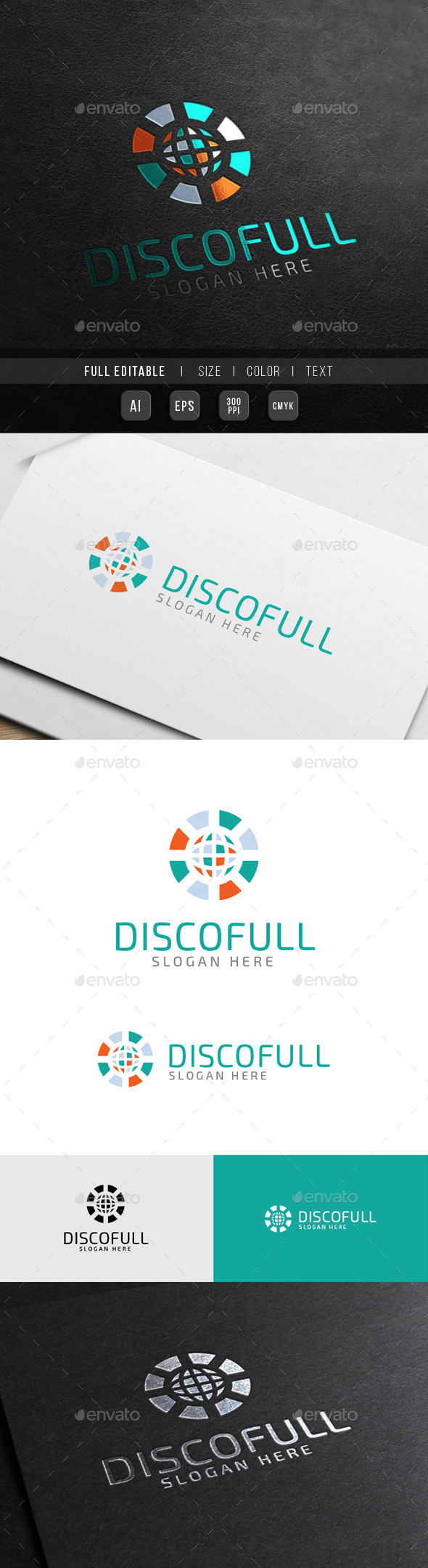 DJ World - Disco Colorful - Abstract Logo Templates