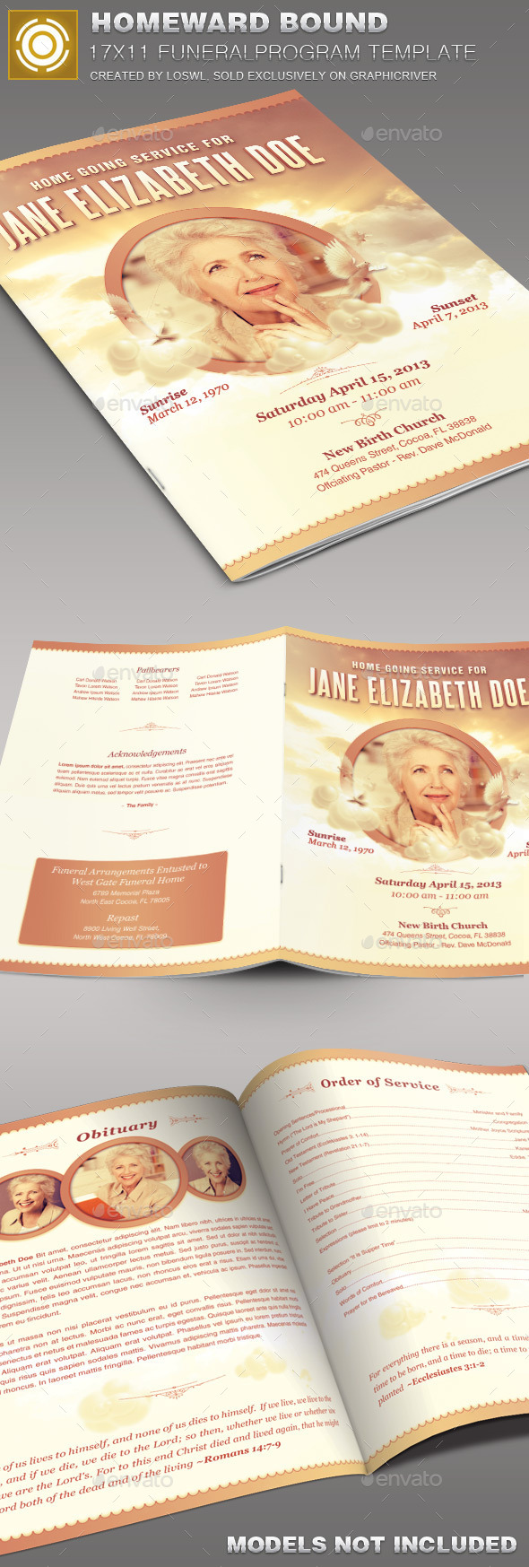 Homeward Bound Funeral Program Template 003 - Informational Brochures