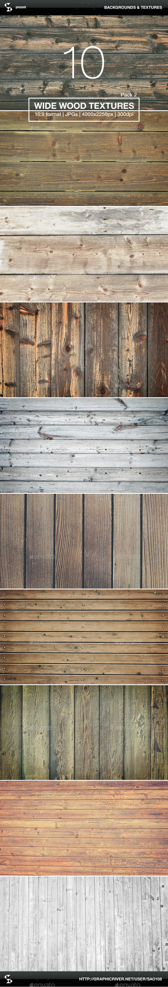 10 Wide Wood Textures 2 - Wood Backgrounds - Wood Textures
