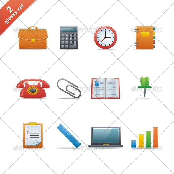 Glossy icon set - Business Icons