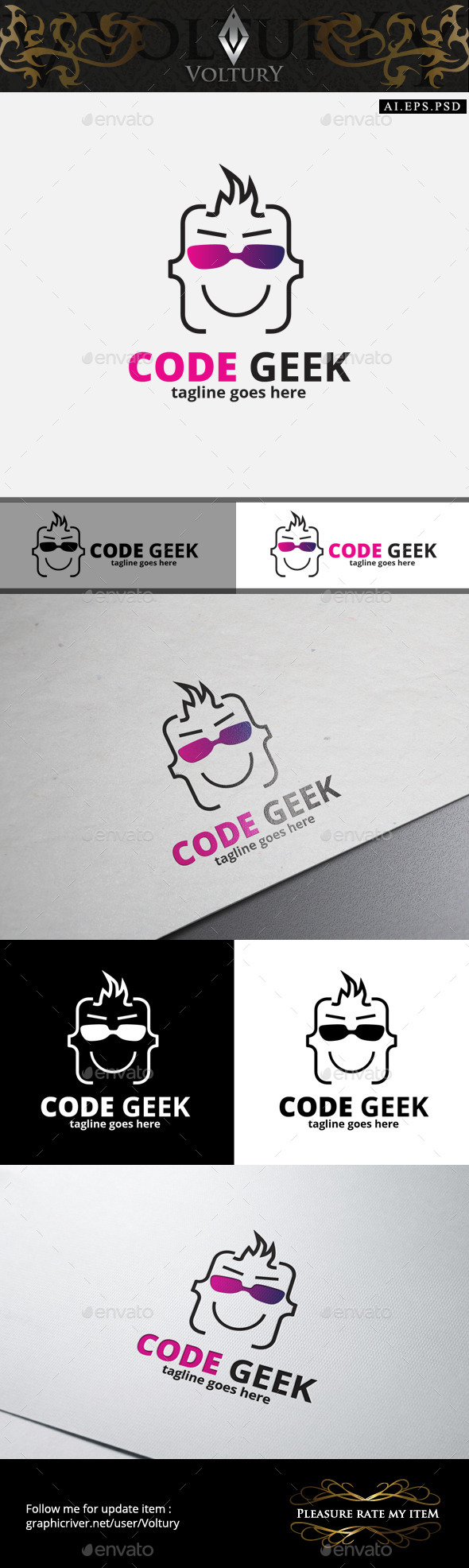 Code Geek Logo - Humans Logo Templates