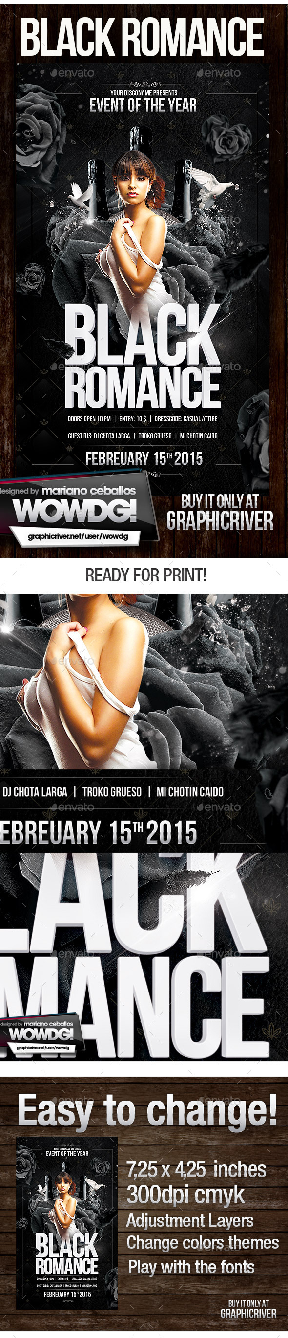 Black romance - Flyers Print Templates