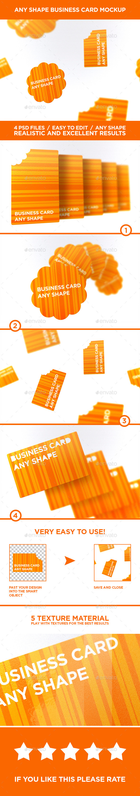 Business Card Any Shape MockUps Vol.1 - Business Cards Print