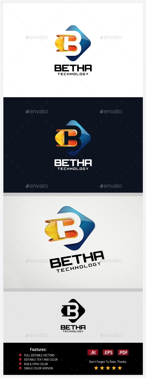 Betha Technology Logo - 3d Abstract