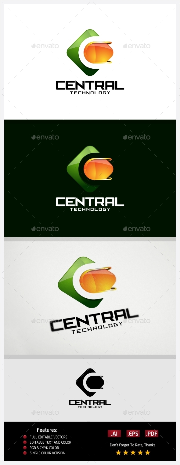 Central Technology Logo - 3d Abstract