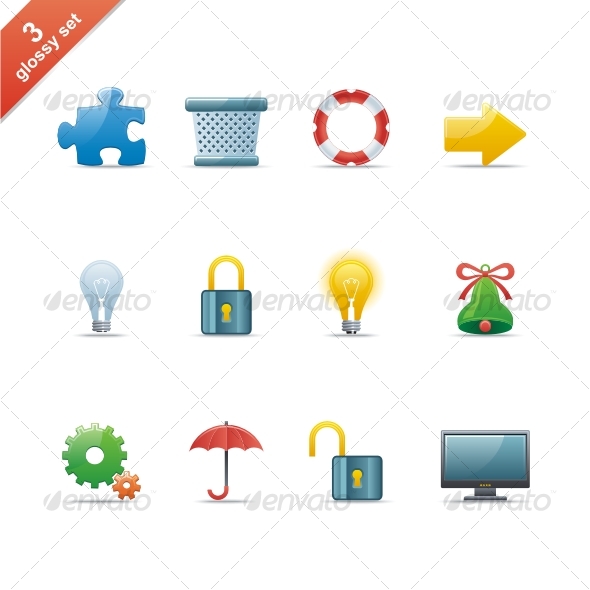 Glossy icon set - Media Icons