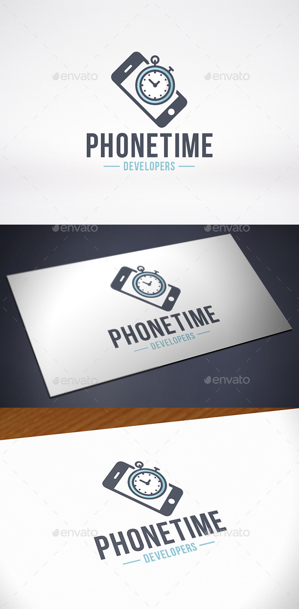 Phone Time Logo Template - Objects Logo Templates