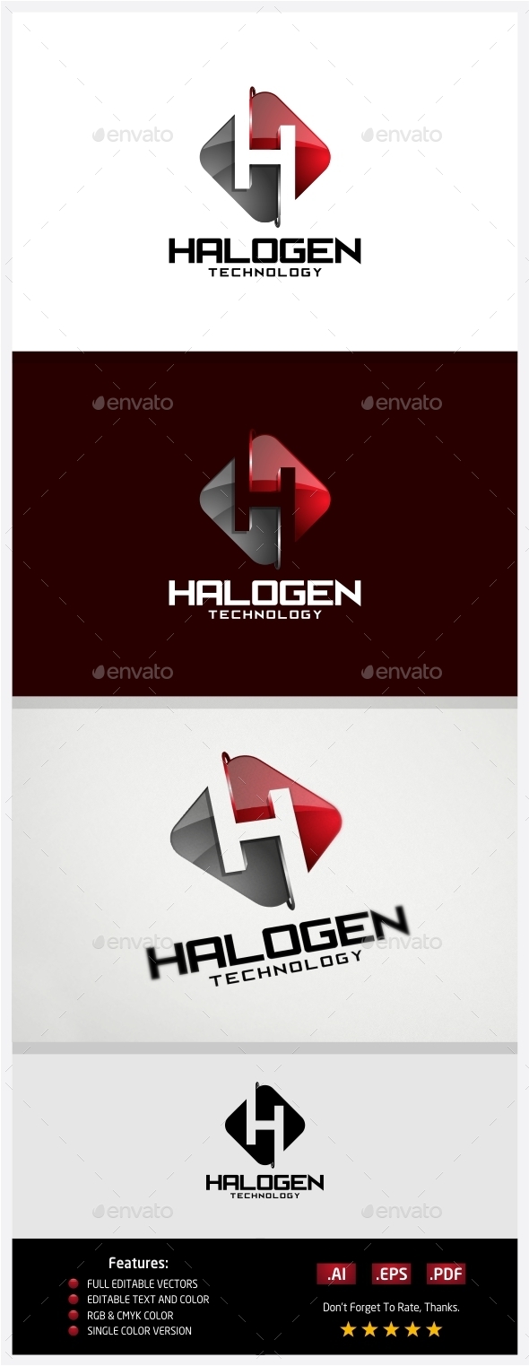 Halogen Technology Logo - 3d Abstract
