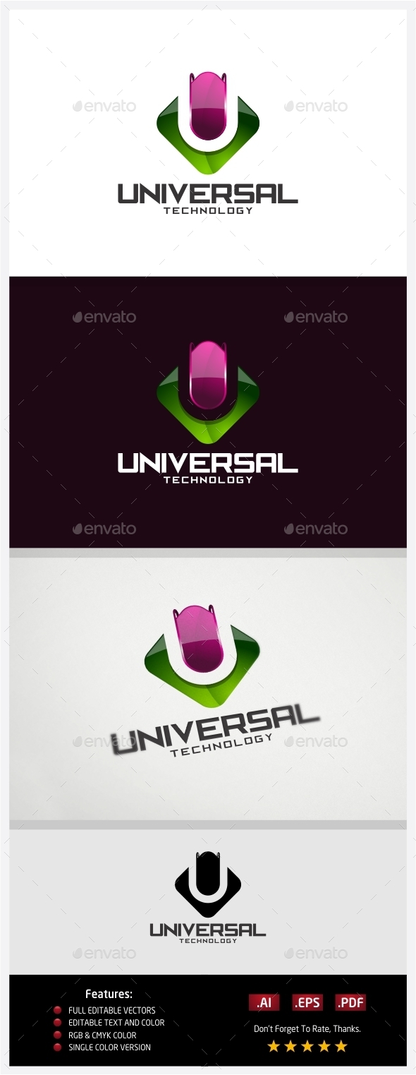 Universal Technology Logo - 3d Abstract