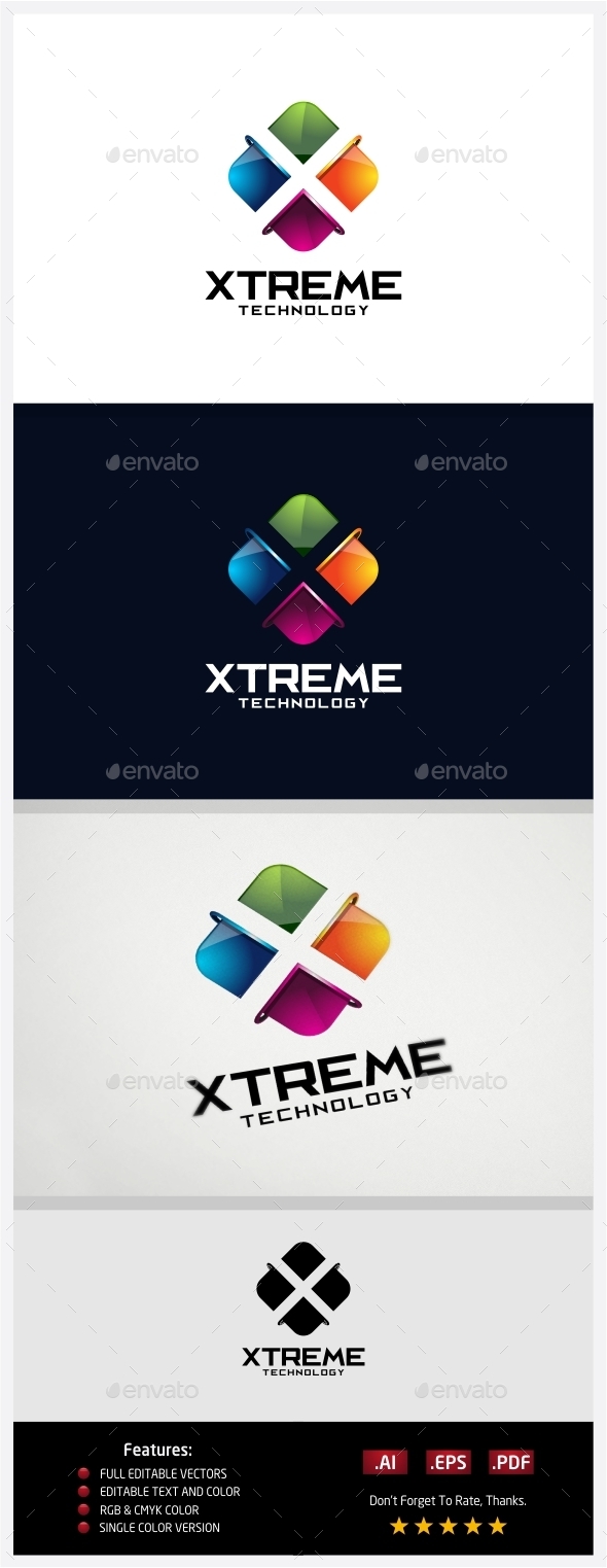 Xtreme Technology Logo - 3d Abstract