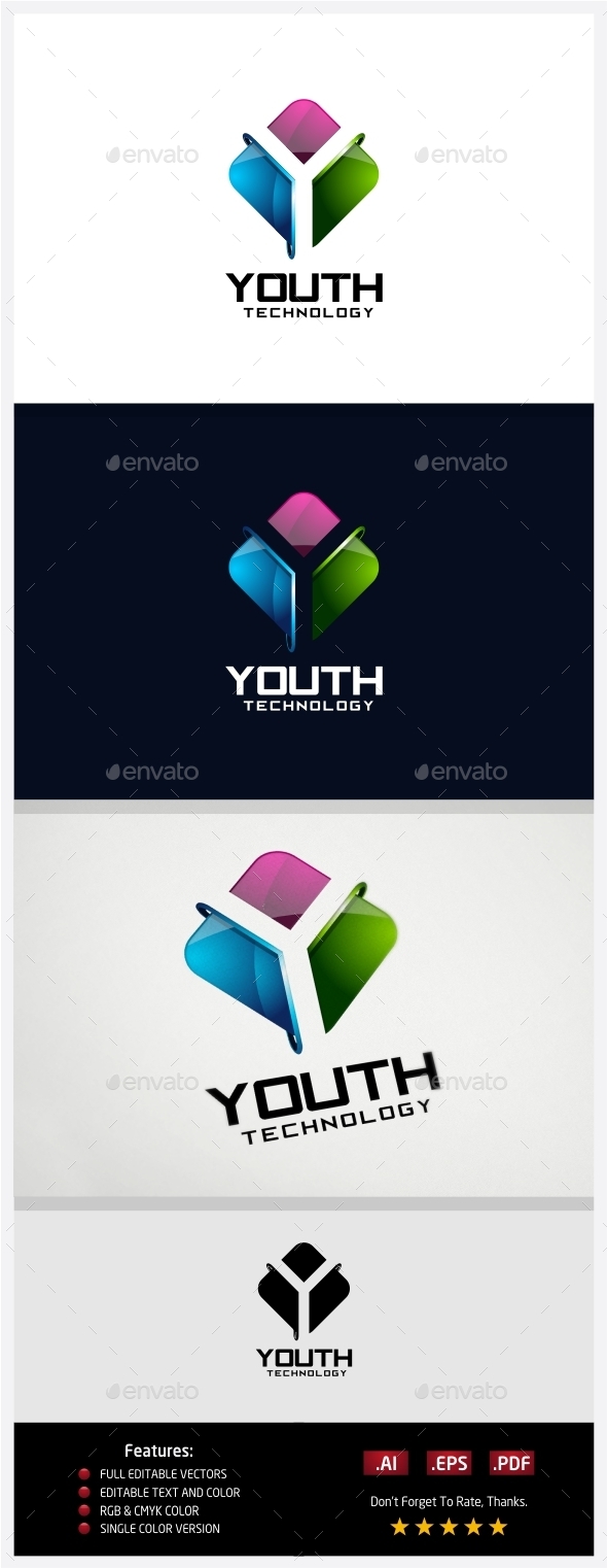 Youth Technology Logo - 3d Abstract