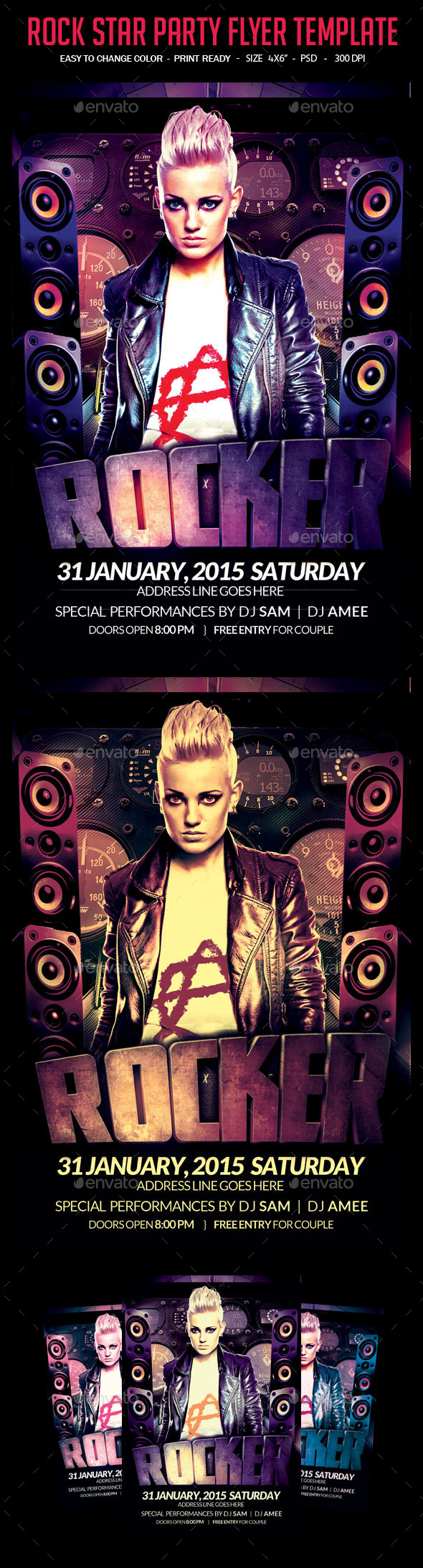 Rock Star Party Flyer Template - Events Flyers