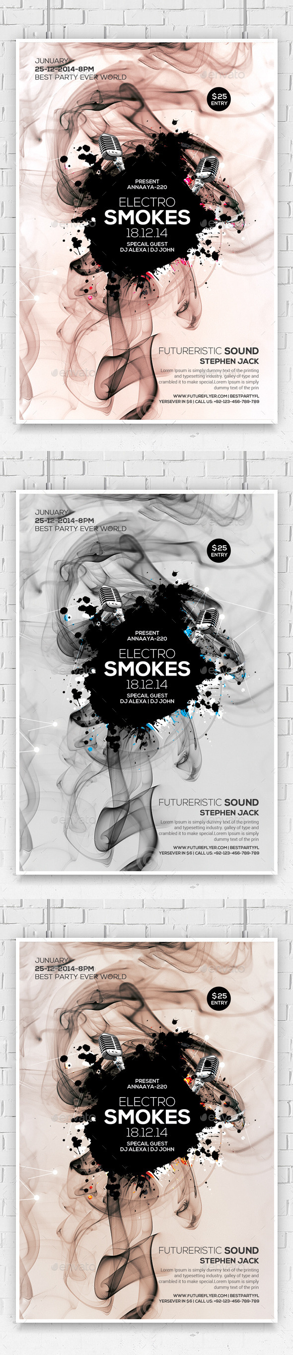 Electro Color Sounds Party Flyer - Clubs & Parties Events