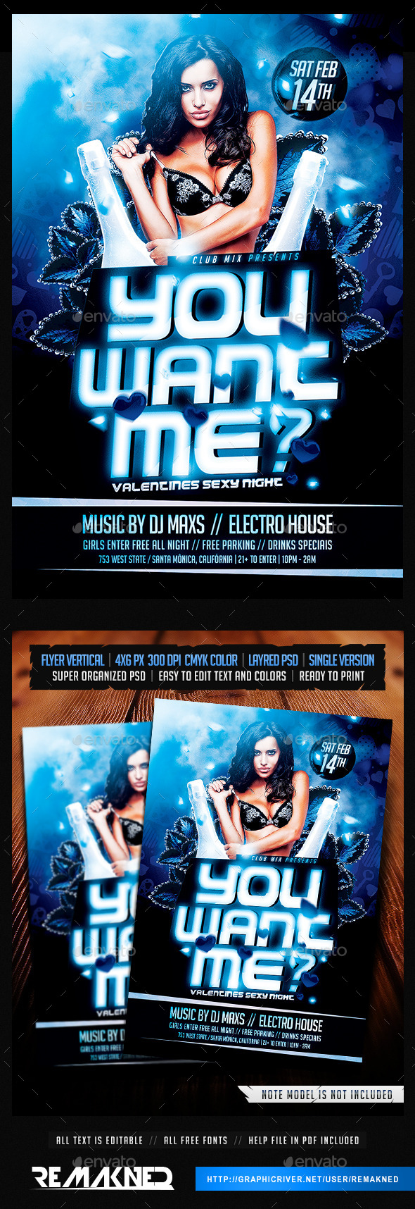 You Want Me | Flyer Template PSD - Flyers Print Templates